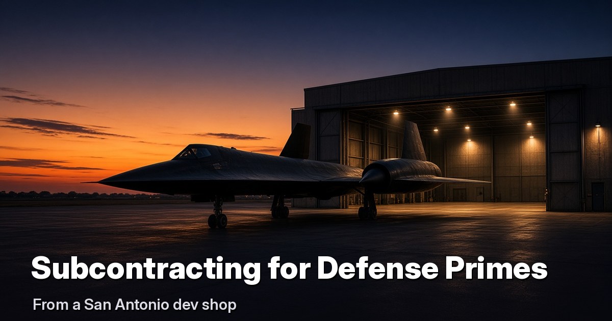 Two people shaking hands outside a hangar at a Texas airfield at dusk