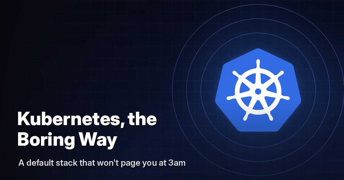 Kubernetes logo glowing on a dark background